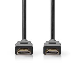 Nedis Premium High Speed HDMI kabel met Ethernet - HDMI stekker - HDMI stekker - 4K @60Hz - 18 Gbps - 1,00 m - rond - PVC - zwart - label