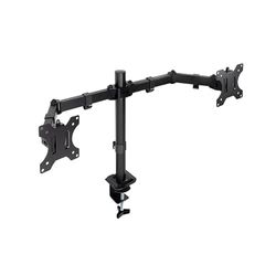 Support de Table - Support pour 2 écrans pivotant et inclinable, Compatible avec écrans de 17" à 27", en Acier résistant et Ajustement Facile. *