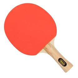 Idena 40202 - Tafeltennisbatje training, met houten handvat en rubberen coating in rood en zwart, batje voor beginners, clubs en vrije tijd