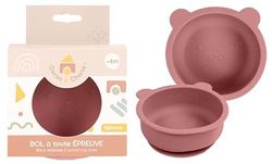 DORON & CHARLIE - Bol Ventouse - Repas Enfant - 056760 - Rose - Silicone - 350 ml - Compatible Micro Onde - Machine à Laver - Facile à Nettoyer - Assiette Bébé - À Partir de 4 mois
