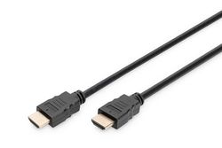 DIGITUS Câble de Connexion HDMI Premium High Speed, Type A mâle/mâle - HDMI 2.0-1.0m - avec Canal Ethernet - Ultra HD 4k/60Hz - Compatible avec TV/projecteur/Moniteur - Contacts dorés - Noir