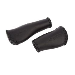 ergotec 344122 fietsstuurgrepen ALS-09/1 / leren krat fietsgrepen, zwart, 135/92 mm
