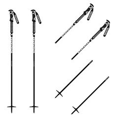 K2 Skis Swift Stick skistok, uniseks, volwassenen, zwart, 105-135 cm