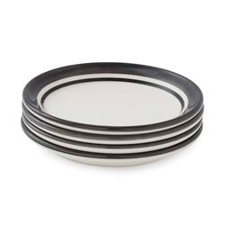 Potter's Stripe Set of 4 Bread Plates, Black