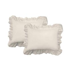 Fresh Ideas Ruffad kudde Sham 2-pack, standard, elfenben