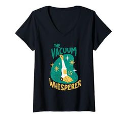 Donna Aspirapolvere Aspiratore The Vacuum Whisperer Maglietta con Collo a V