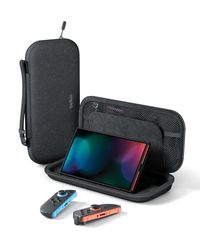 Belkin Gaming Nintendo Switch 2 Beschermhoes voor op reis met AirTag-houder en opbergruimte voor spelletjes - Draagtas, licht, reishoes met harde schaal en zachte voering, reisaccessoires - Antraciet