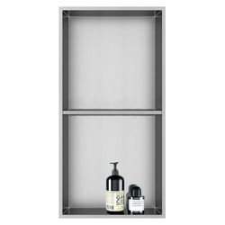 Niche de Douche en Acier Inoxydable, étagère de Salle de Bain encastrée. 60 x 30 x 90 cm Couleur Nickel brossé