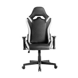 Mars Gaming MGC-Pro, Chaise Gaming Professionnelle, Finition Cuir PU, Accoudoirs 2D et Dossier Inclinable 135°, Coussins Lombaire et Cervical Soft-Touch, roulettes XL et Ressort Gaz Classe 4, Blanc
