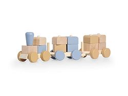 Jollein 117-001-66022 - Tren de madera con formas de ranuras, color azul