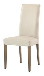 KONTE.DESIGN Set di 2 sedie PALMARIA in ecopelle beige, struttura e gambe in legno massello, 50x50x100 cm