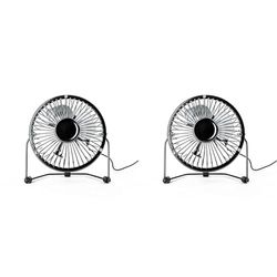 Status USB Desk Fan | 4 Inch Portable Mini Fan | Single Speed Small Fan | Black | SUSBBLKWFAN1PKB4_OOP (Pack of 2)