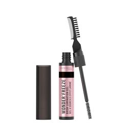 Rimmel Wonder'Freeze Brow Gel de plastification pour sourcils 003 Marron moyen Ensemble de sourcils sculptés Tenue toute la journée, sans écailles, naturellement moelleux, double peigne et brosse,