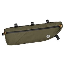 AGU Tube Bikepacking Borsa Bici Telaio, Borsello Bici da Fissare al Telaio, Borsa Telaio Bici Idrorepellente, Riflettente, Montaggio Semplice, Poliestere Riciclato - Army Green - 3L