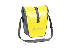 VAUDE Aqua Front Tapetes dianteiros para bicicleta, conjunto de 2 sacos adaptáveis ao carregamento e impermeáveis, amarelo (Canary), 28 L (2 x 14 l)