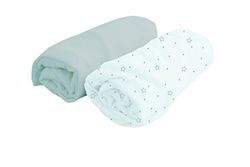 PMP Lot 2 Draps Housse Jersey Imprime Perle + Etoiles 60X120 cm