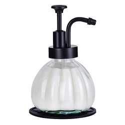 Dispensador de jabón de Vidrio de 8 onzas para encimera de Cocina y baño, Bomba de acción Suave, líquido de Manos Recargable, detergente para Platos, Estilo Granja con Bomba de loción de champú en