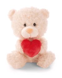 NICI doudou Ours avec cœur 18cm - beige - Peluche douce, adorable pour câliner et jouer, pour enfants et adultes, une excellente idée cadeau - 61558