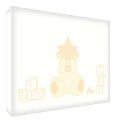 Feel Good Art-Orso Mignon, orsetto, in tela, da parete moderno e carino/molto originale e di uno stile illustrativi, Crema, 60 x 40 cm