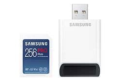 Samsung Pro Plus MB-SD256KB/WW Carte SD UHS-I U3 Full HD & 4K UHD 160 Mo/s en Lecture 120 Mo/s en écriture Carte mémoire pour appareils Photo Reflex numériques et appareils Photo numériques avec