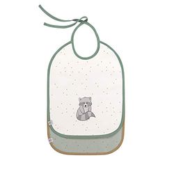 LÄSSIG Baby peuter slabbetje medium waterafstotend om te binden 2 stk./medium Bib About Friends Racoon, groen
