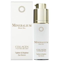 Mineralium - Sérum Yeux Liftant au Collagène Hydrolysé et Céramides - Réduit Poches et Cernes, Raffermit - Caféine, Vitamine C, Minéraux de la Mer Morte - 30ml