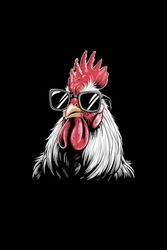 Cool Rooster Notebook – Funny Chicken Journal with Sunglasses – 100 Lined Pages – Farm Animal Gift Idea for Men, Women, Teens & Chicken Lovers
