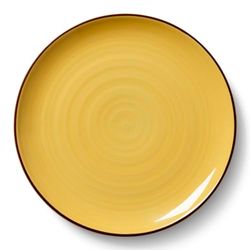Kähler Design Colore 690601 Flat Plate Made of Ceramic, Saffron Yellow, Diameter: 27 cm