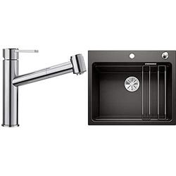 BLANCO 523119 Ambis-S Kitchen Mixer Tap+ 525889 ETAGON 6 Kitchen Sink+ 526204 Select II 60/3 Kitchen Waste sorter Container 60/3-526204