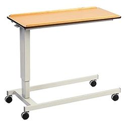 NRS Healthcare-Tavolino con rotelle da letto/sedia EasyLift di N43553-Tavolo in legno di faggio, con Base Standard, Extra bassa