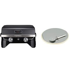 Campingaz Attitude 2100 LX barbacoa de mesa portátil a gas, 5 kW de potencia + Modulo Culinario Piedra de Pizza, para Horno y Parilla