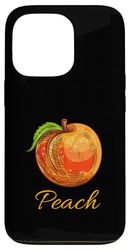 Realistic Peach Fruit with Retro Hand-Drawn Details Case for iPhone 13 Pro