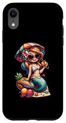 iPhone XR Cute Two Mermaids Girls Wears Summer Clothes & Sunglasses En Case