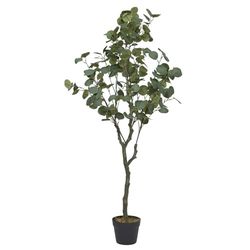 HOME DECO FACTORY, HD0453, Pianta di eucalipto Artificiale 130 cm - Decorazione d'interni, Design Realistico, Materiali durevoli, Facile Manutenzione, Ideale per Soggiorno, Ufficio - Verde