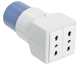 Vimar 00361 Adapter przemysłowo-cywilny 250 V, wtyczka 2P+T 16 A 6h EN 60309, dwa Bpresa 2P+T 16 A włoski standard P17/11