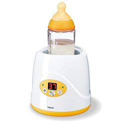 Beurer BY 52 Calentador de alimentos y biberones, para calentar y mantener caliente la comida del bebé, 8 minutos de calentamiento, pantalla digital de temperatura, apto para todos los biberones