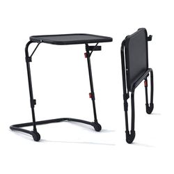 MEUBLE COSY Escritorio Plegable Mesa Auxiliar con Altura Ajustable Sin Montaje para Ordenador Sofá Ahorro de Espacio Bandeja Cama Mesita Soportes de Regazo en Forma de Z, Negro