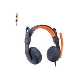 Logitech Zone Learn Wired Headset with Microphone for Learners, Comfortable and Adjustable Fit for Kids, 3.5mm AUX, for Windows/MacOS/iPadOS/Android/Mobile - On-Ear, Blue
