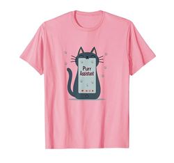 Asistente de ronroneo: Lindo diseño de teléfono Inteligente de Gato para Amantes de Las Camiseta, Hombre, Rosado, XL