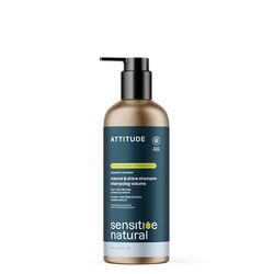 ATTITUDE Shampooing Volume & Brillance sans parfum, cuir chevelu sec sensible, avoine apaisante, cheveux fins, vegan, ingrédients naturels, bouteille aluminium rechargeable, 473 mL