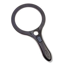 Carson Carson Lume Serie 2x Lente d'Ingrandimento Asferica a Mano con Obiettivo Spot 7x, LED COB e Due Livelli di Luminosità, Design Ergonomico Nero (AS-95)