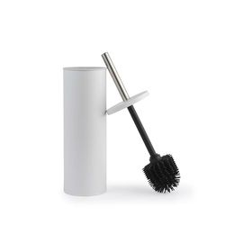 Beldray Toilet Brush & Holder – AntiBac Treated, Non-Scratch Silicone Bristles, Splash Proof, Discreet Closed-Top Design, Long Handle, Easy Clean Hygienic Head, Resists Staining, White