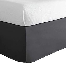 Today's Home Klassisk skräddarsydd sängkjol dammvolang, design av bomullsblandning, 35,55 cm fallängd, king, grå