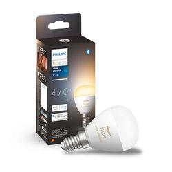Philips Hue White Ambiance Luster E14 1-pack, P45, 5,1 W, 470 Lumen, 2200K-6500 Kelvin, dimbar, från kallt till varmt vitt ljus, Zigbee & BT, livslängd 25000 timmar, röststyrning via Amazon Alexa