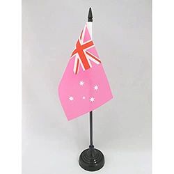 AZ FLAG Bandera de Mesa de Australia Rosa 15x10cm - BANDERINA de DESPACHO Australiana 10 x 15 cm