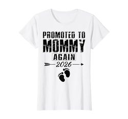 Promoted To Mommy Again 2026 Baby Announcement T-Shirt