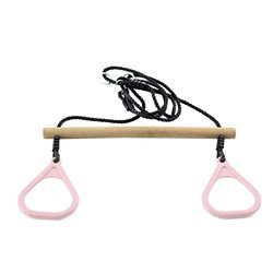 Hörby Bruk 4123 trapezium met turnringen (houten trapezium met kunststof ringen) max. 50 kg, lichtroze, roze