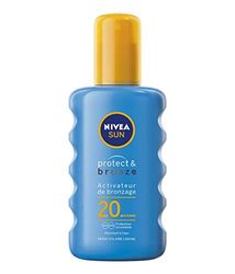 NIVEA SUN Spray solar ativador de bronzeado Protect & Bronze FPS 20 (1 x 200 ml), protetor solar com proteção solar UVA/UVB para um bronzeado natural
