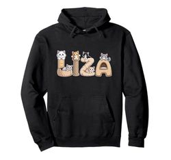Liza Cat Trees - Personalized Cute Name Word Art Pullover Hoodie