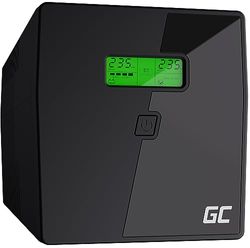 Green Cell® SAI Sistema de alimentación ininterrumpida UPS Potencia 1000VA (600W) 230V Fuente de alimentación Continua Line Interactive senoidal AVR USB/RJ45 2X Schuko 2X IEC Tomas con Pantalla LCD